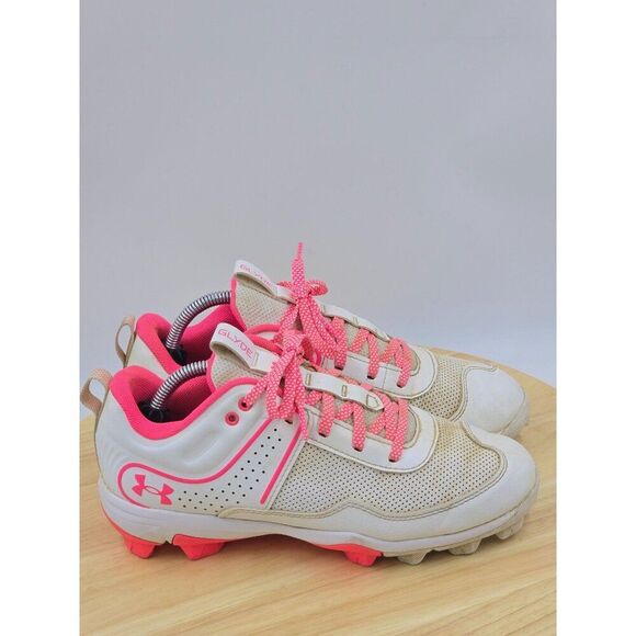 UNDER ARMOUR GLYDE RM JR. GIRLS’ BASEBALL Softball  CLEATS 3024331-101 SZ 5Y - Picture 1 of 9